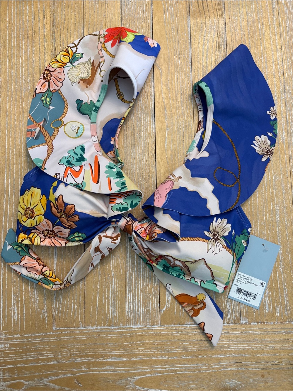 ANTONIO MELANI Swim Bikini Set Map Retro Hipster Pant, NWT - Picture 5 of 10